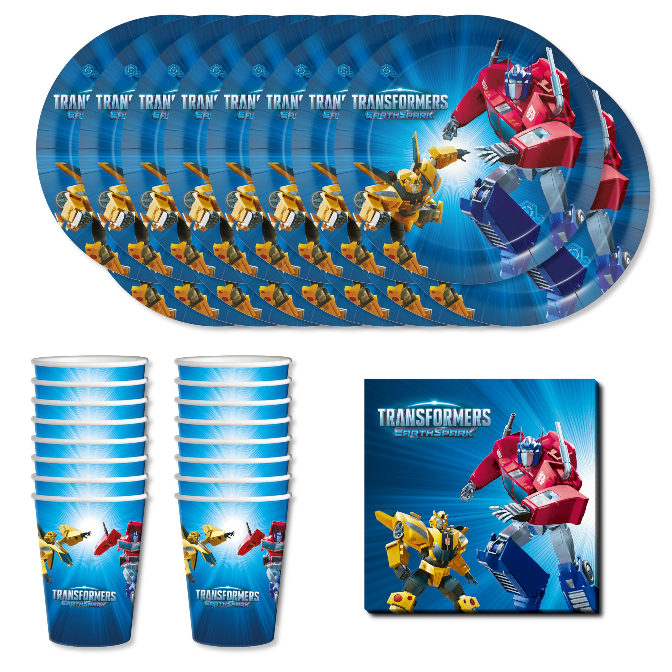 Anila's Party Set Transformers, 52-Piece Set, Plates, Cups, Napkins, Disposable Tableware, Tableware Set.