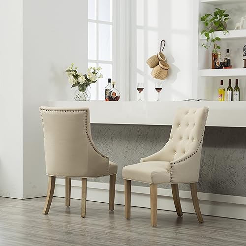 Miniatura 5 de Sillas de comedor para habitación, mesa y asiento de cocina, juego de 2 sillas de comedor de piel sintética con marco de hierro para sala de estar,