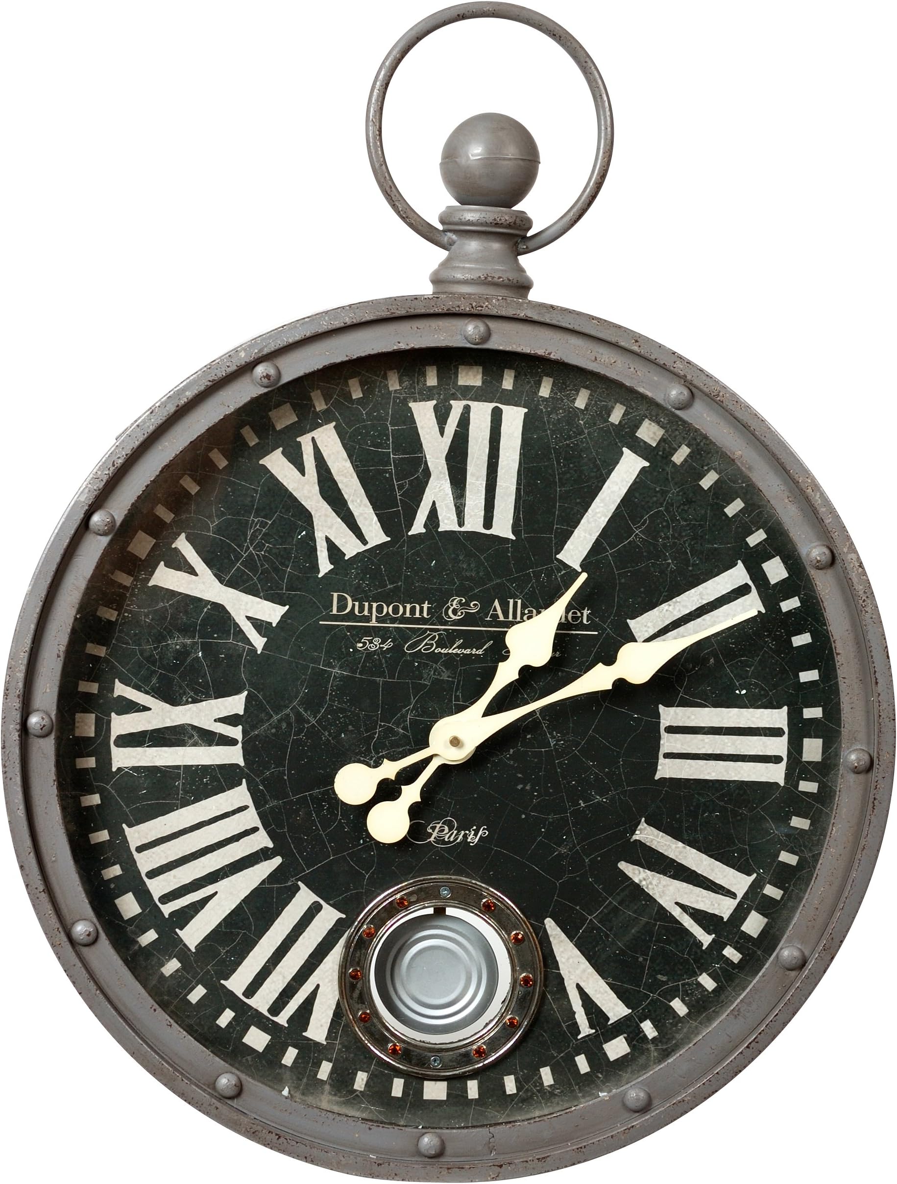 Wilco Imports Metal Wall Clock with Large Roman Numerals
