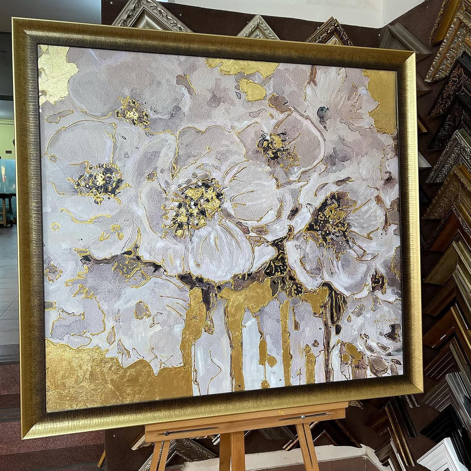KINNO Gold Leaf Sheets, 3.15" by 3.35" Gilding Foil B Gold Foil Paper for Paintings, Arts Crafts, Nail Deco,Furniture