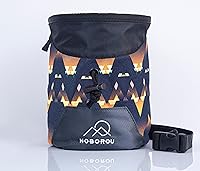 NOBOROU Chalk Bag for Rock Climbing, Bouldering, Weightlifting, CrossFit | Wide Opening, Large Zipper Pocket, Adjustable Belt
