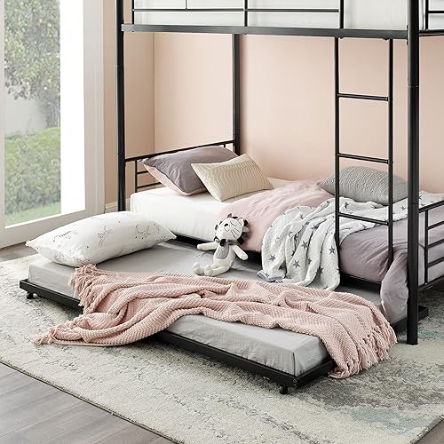 Miniatura 25 de Walker Edison Timothee - Litera de tamaño matrimonial sobre escritorio para la computadora, de metal, tamaño matrimonial, color blanco Blanco,Negro