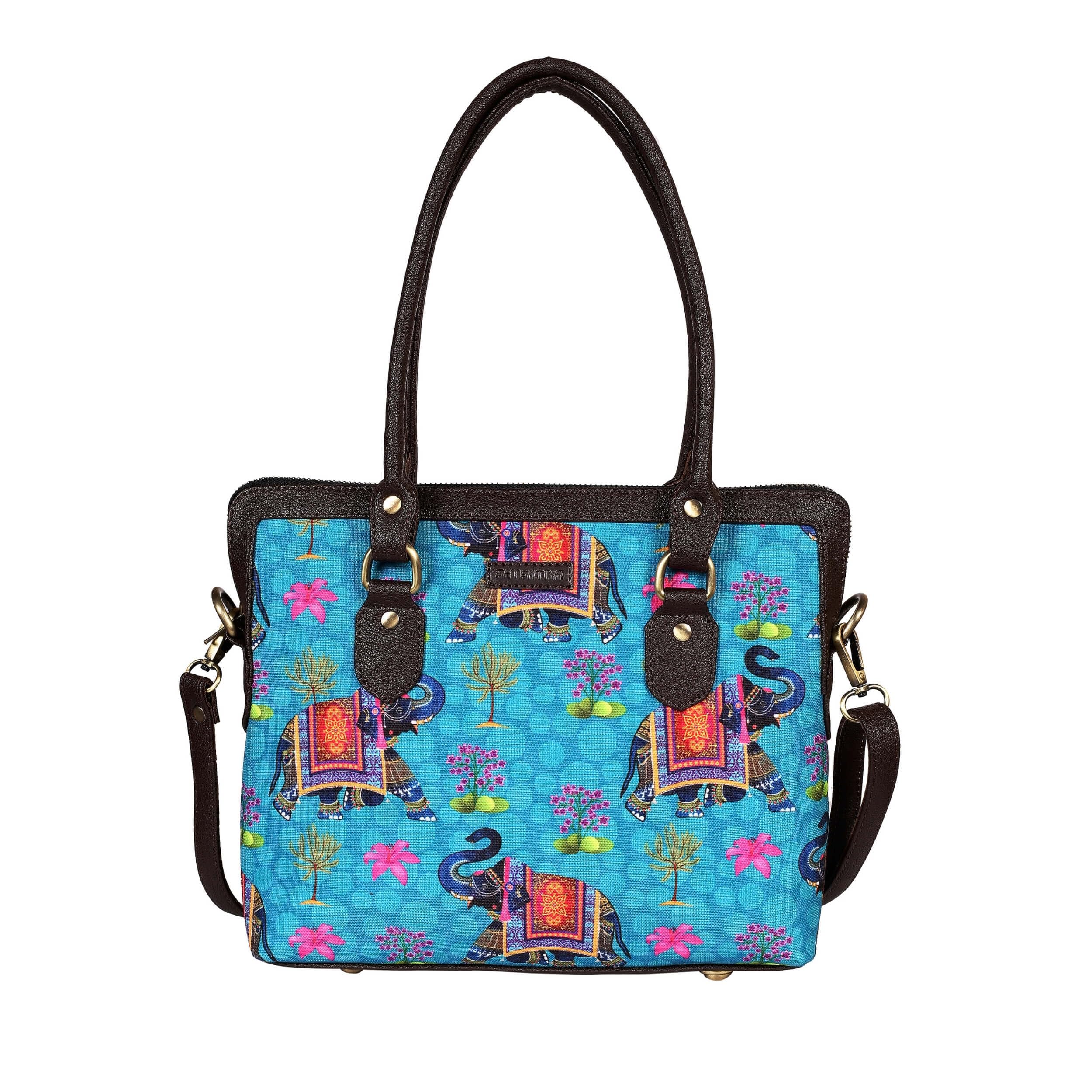 fatfatiya Royal Elephant Motif Teacher Bag – Bold, Spacious & Traditional | Vegan Leather | Handcrafted in India-picture-29