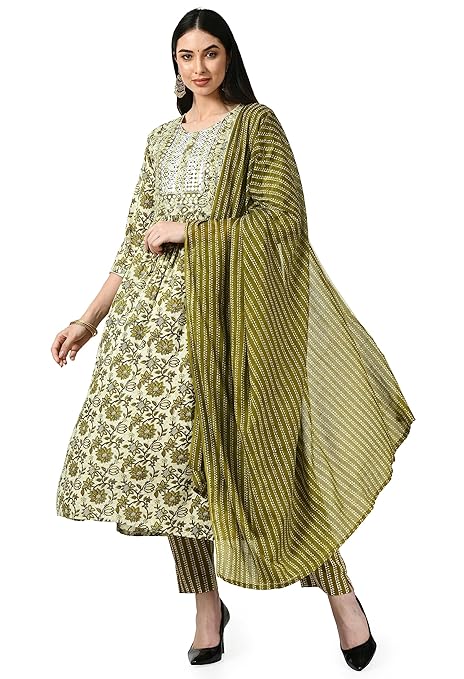 Women nayra Kurti Set with Dupatta for Women
