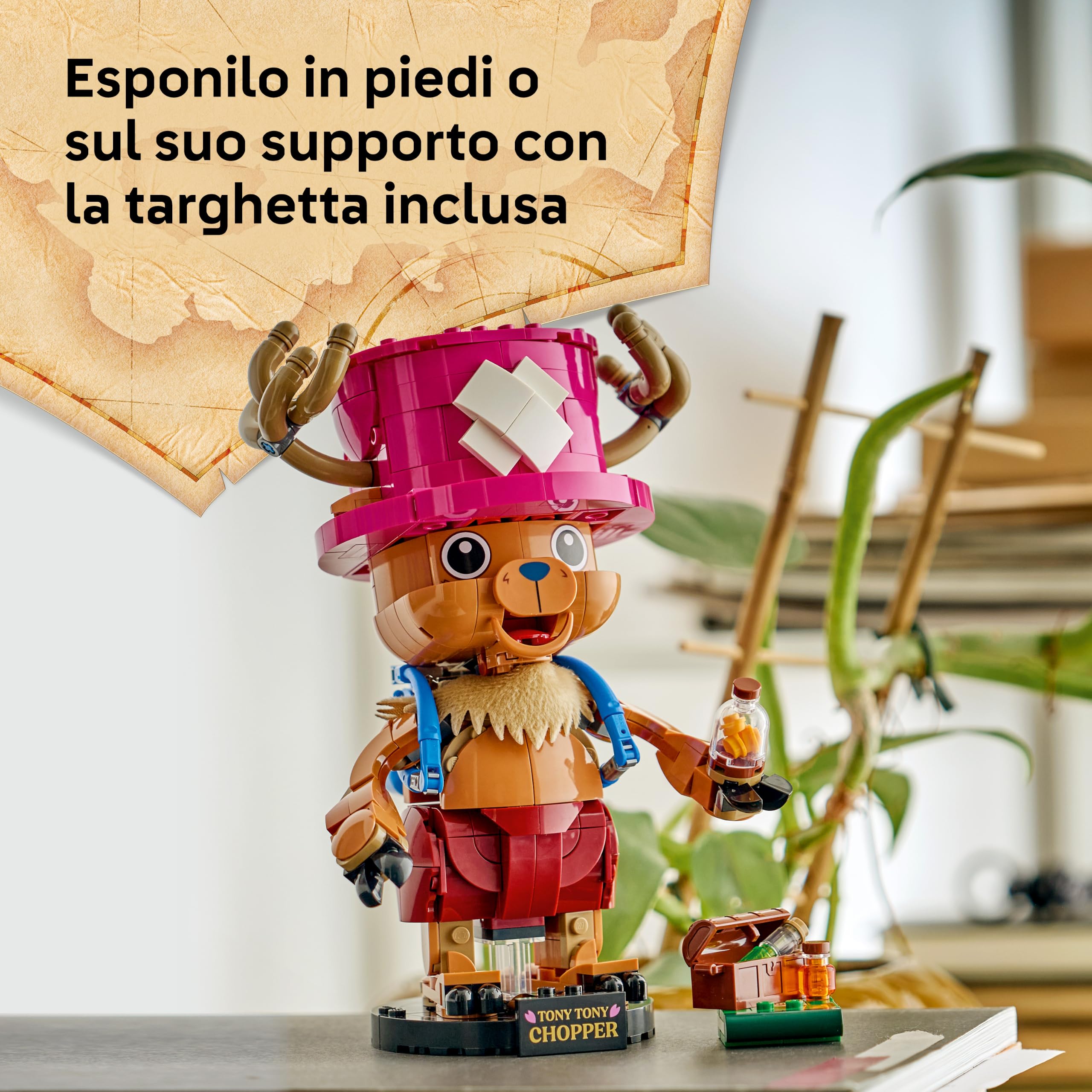 LEGO ONE PIECE TonyTony Chopper - Action Figure Giocattolo da Collezione con Accessori come Rumble Ball - Decorazione da Scrivania o Camera da Letto - Regalo per Bambini e Bambine da 9 Anni - 75643