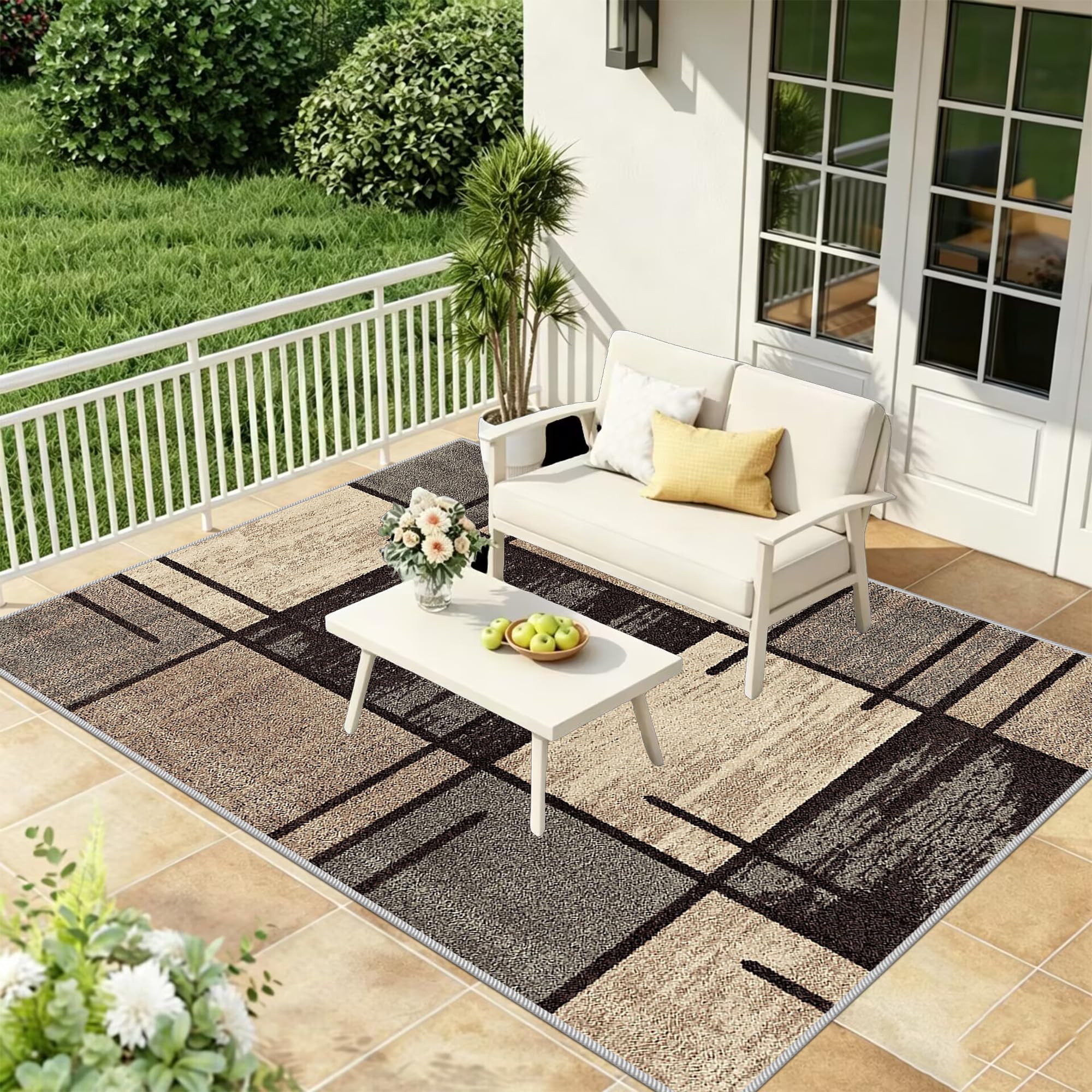 Tapis de chambre grand tapis salon lavable en machine 200x270cm antidérapant cuisine