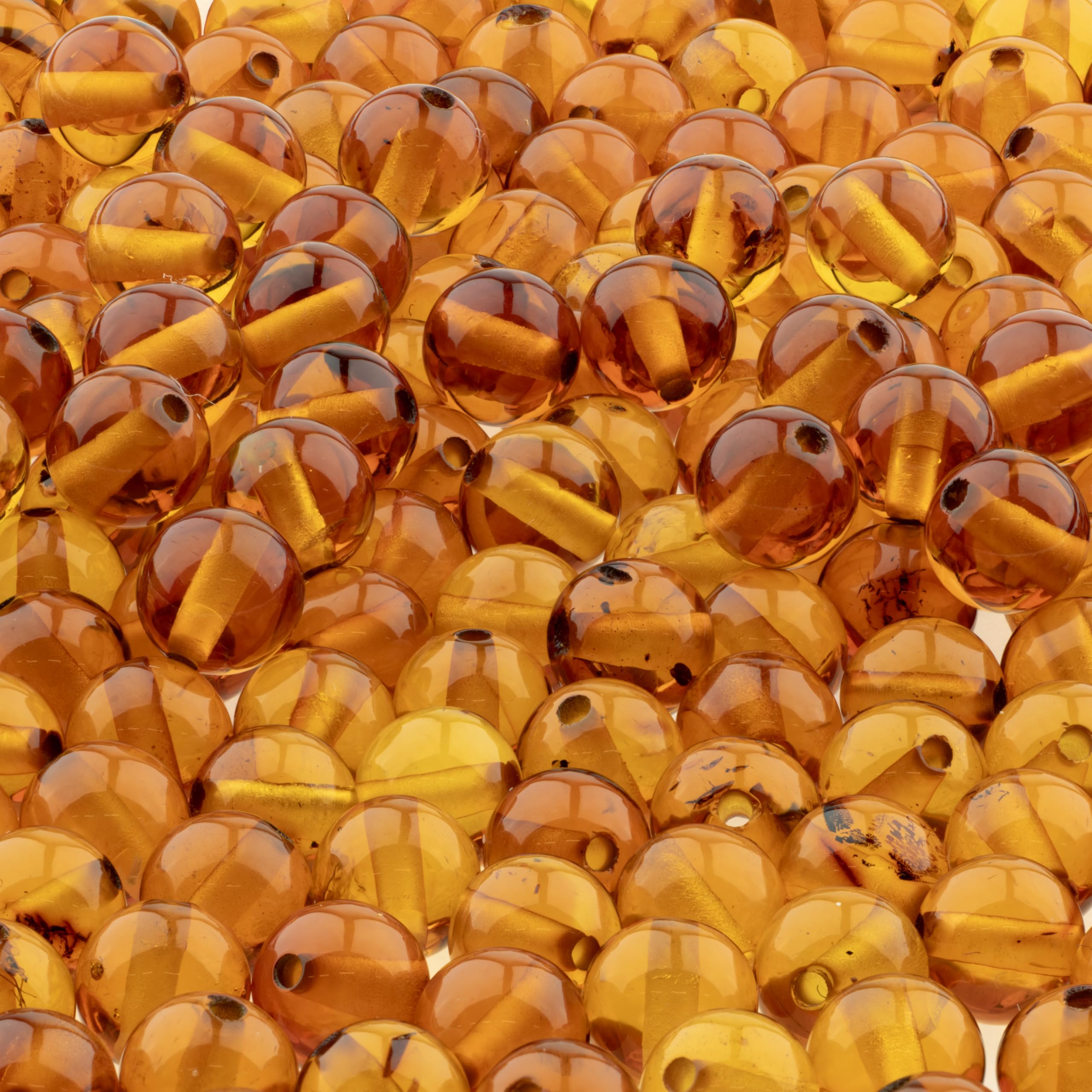 Bursztynowe okrągłe koraliki - polerowane 100% naturalny kamień bałtycki 5 mm luźny z wywierconymi otworami wiele kolorów - Amber Culture