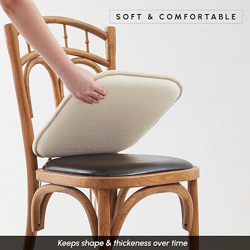 Miniatura 6 de Elegant Comfort Paquete de 2 fundas de cojín para silla, respaldo de goma antideslizante, 16 x 16 pulgadas, fundas gruesas de asiento de forma