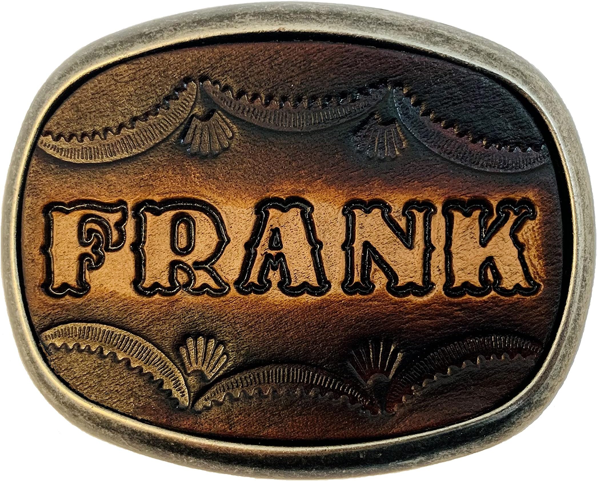 Leather Custom Made Name Belt Buckle - USA - Up to 6 Letters