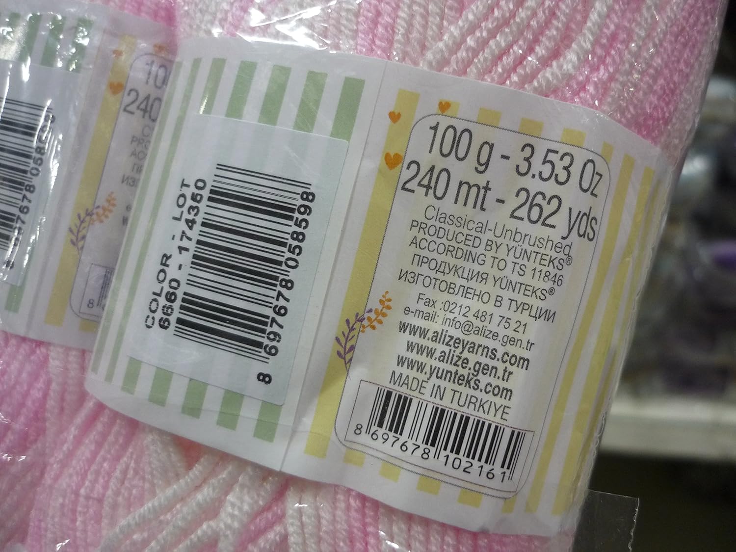 90% Acrylic Soft Wool 10% Bamboo Yarn for Hand Knitting Alize Baby Best Batik Crochet Lace Embroidery Art Craft Sewing Kit Baby Blanket Yarn Lot of 4skn 400gr 1400yds Color Gradient 6660