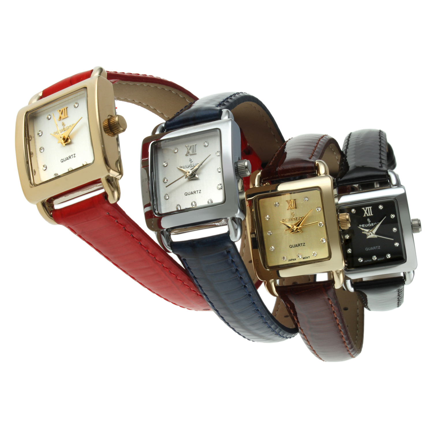 Amazon.com: Peugeot 3034BR Ladies Mini Square Gold Tone 