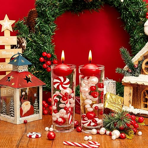 Miniatura 5 de MTLEE 2106 piezas de perlas de relleno de jarrón de Navidad para jarrones, perlas de Candyland, geles de agua, velas, centro de mesa para Navidad,