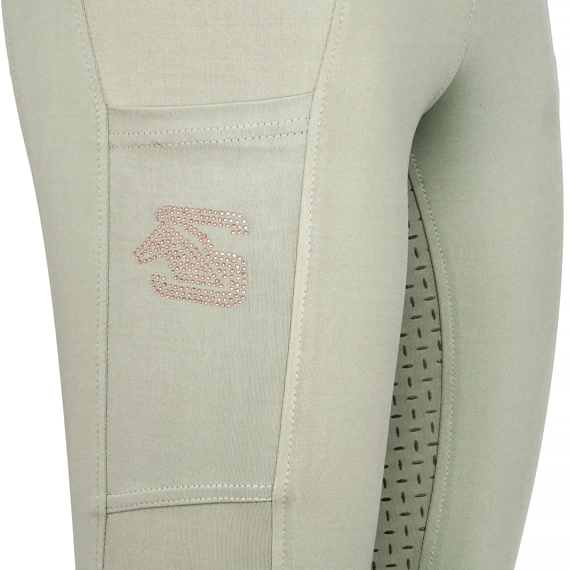 Start Medway - Mallas de equitación para mujer con ribete completo de silicona, cintura alta, elásticos y transpirables con bolsillo para el teléfono móvil, pantalones de equitación de verano para