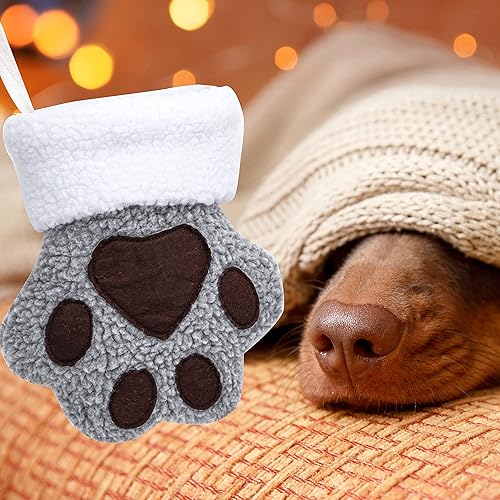 Miniatura 9 de Beyond Your Thoughts - Calcetín de lino en forma de hueso de perro para la temporada navideña