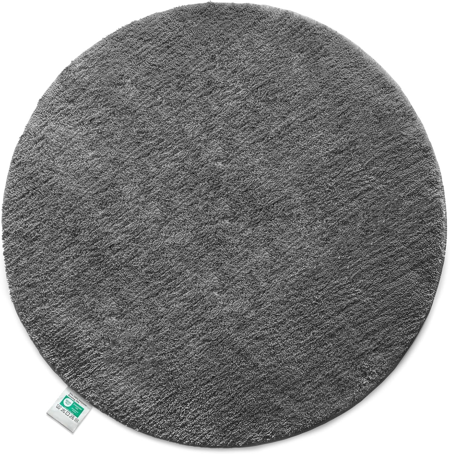 Floordirekt Sky Bath Mat | Soft Dense High Pile | Non-Slip & Quick Drying | Suitable for Underfloor Heating | Square & Round | Many Colours & Sizes (Round | Diameter 95 cm, Dark Grey)