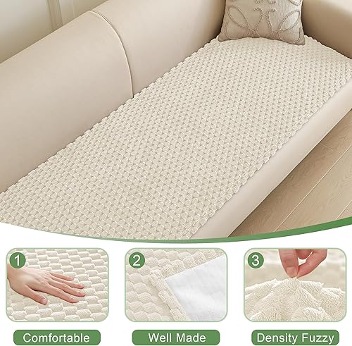 Miniatura 3 de Foxdecor Juego de 2 fundas para reposabrazos de sofá, fundas antideslizantes para brazos de silla, fundas para muebles (color blanco, 18 x 24