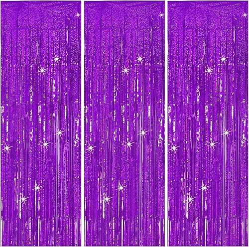 Miniatura 10 de Paquete de 3 Cortinas Doradas para Decoración de Cumpleaños, Telón de Fondo de Lámina Dorada, Guirnaldas Doradas, Decoraciones para Fiestas de