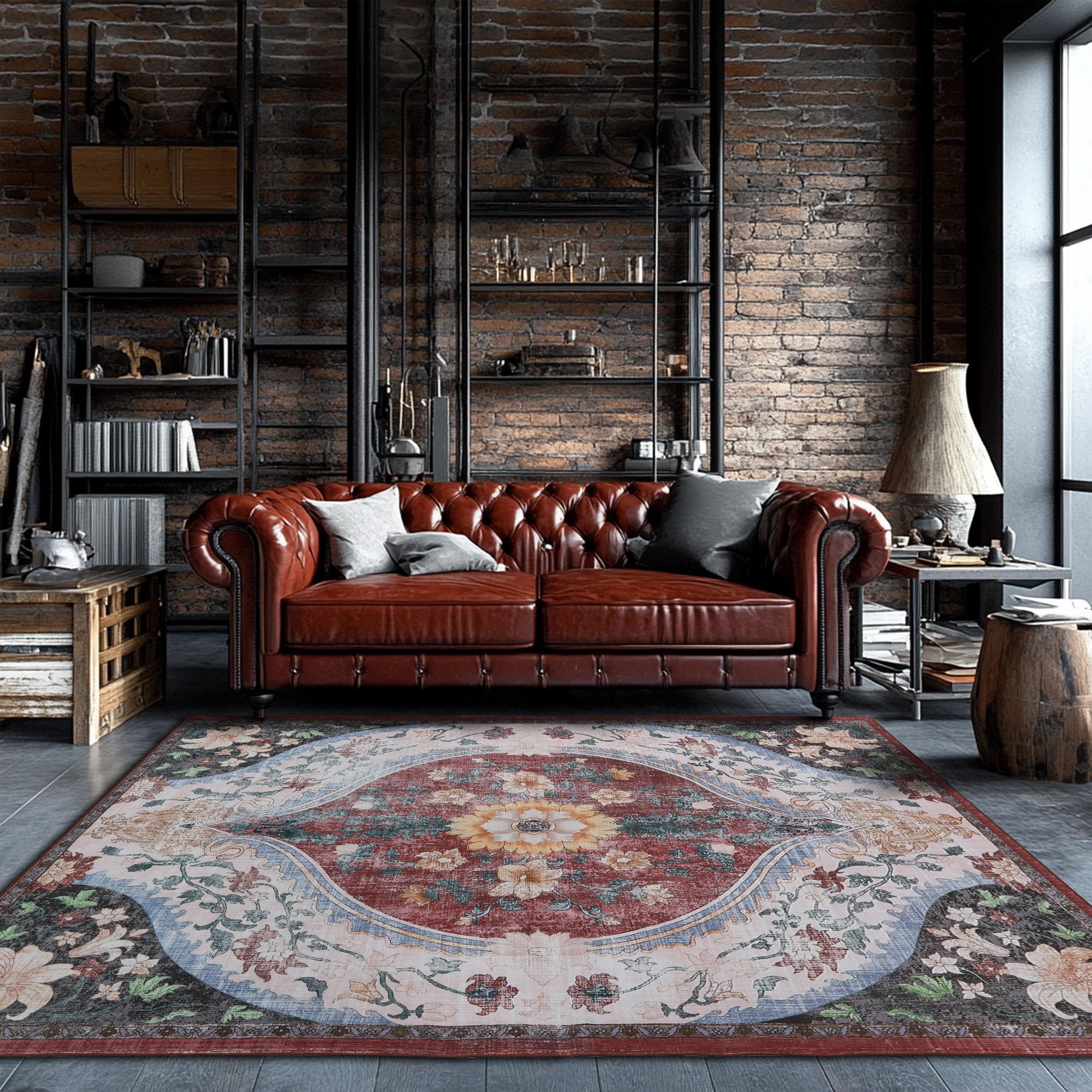 Amazon.com: Boho Vintage Distressed Area Rug Non Slip Low Pile