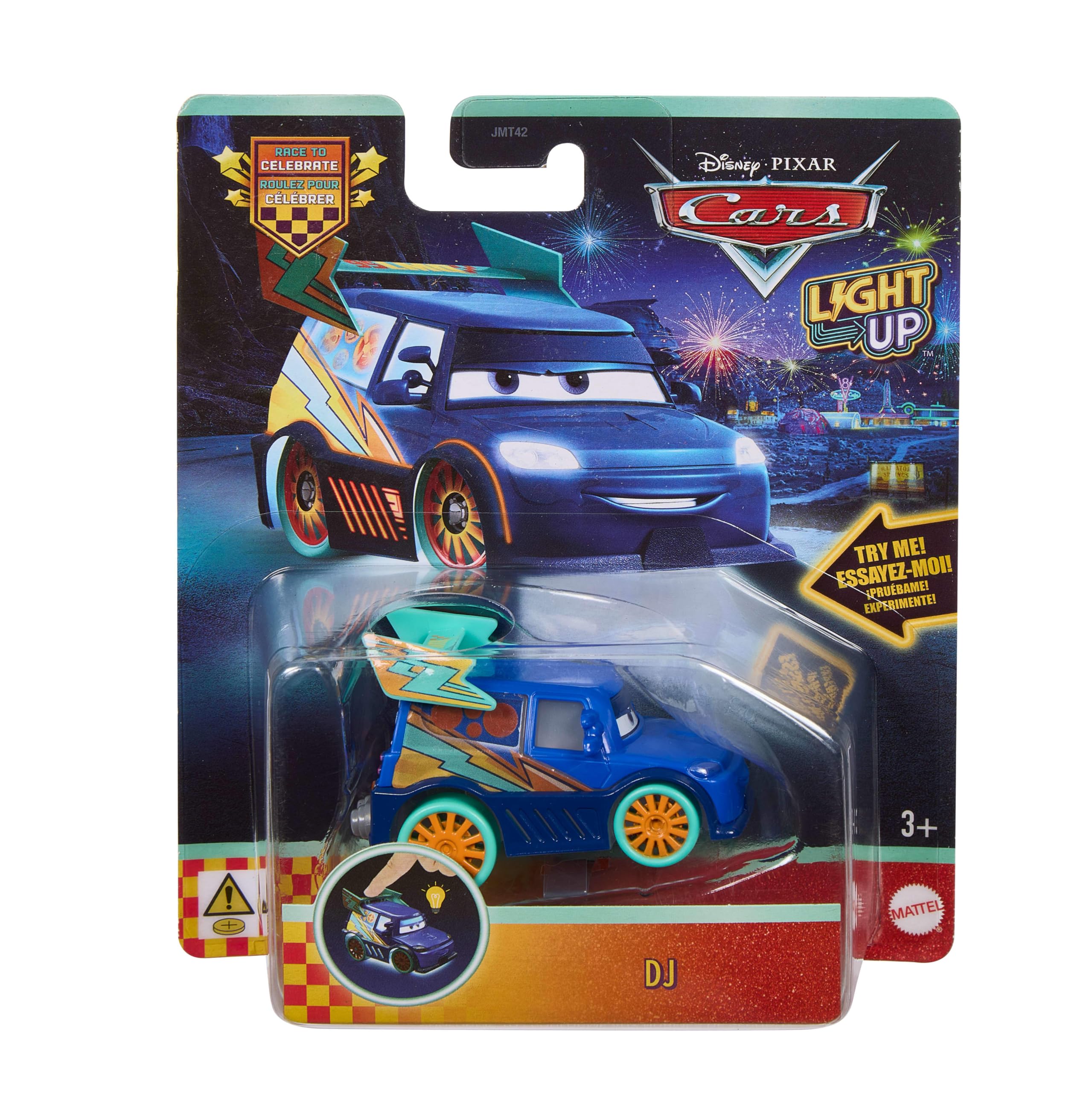 Mattel Disney und Pixar Cars Leuchtendes Spielzeugauto (Modelle variieren) | Enthält 1:55 Auto oder Truck der Serie mit Licht, drücken, um 1 von 4 Farb-Sequenzen zu starten, JMT42