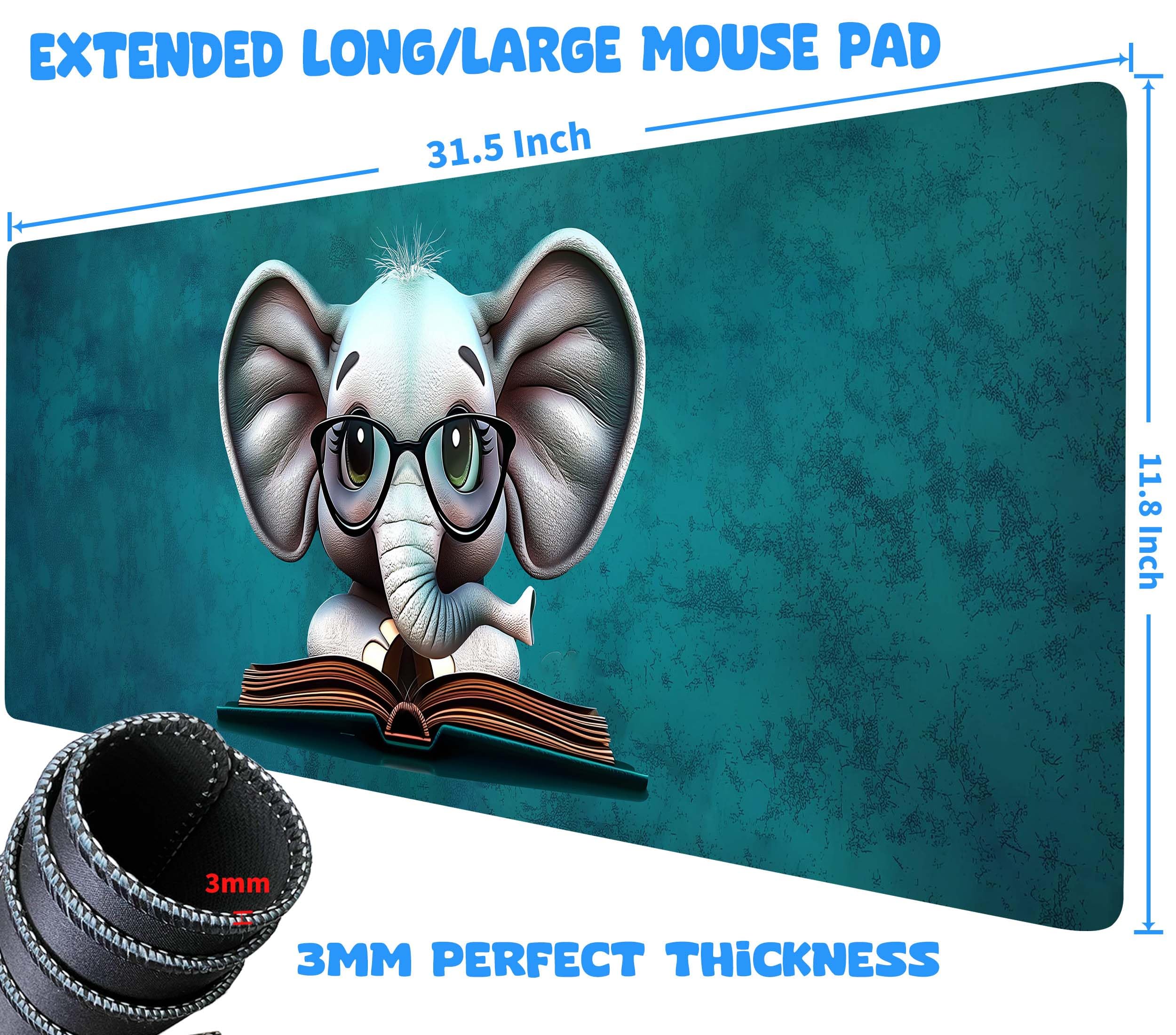 Elephant Mouse Pad Extended Large Gaming Mouse Pad XL Stitched Edges For Gamer Home Office 31 5 X 11 8 Inch