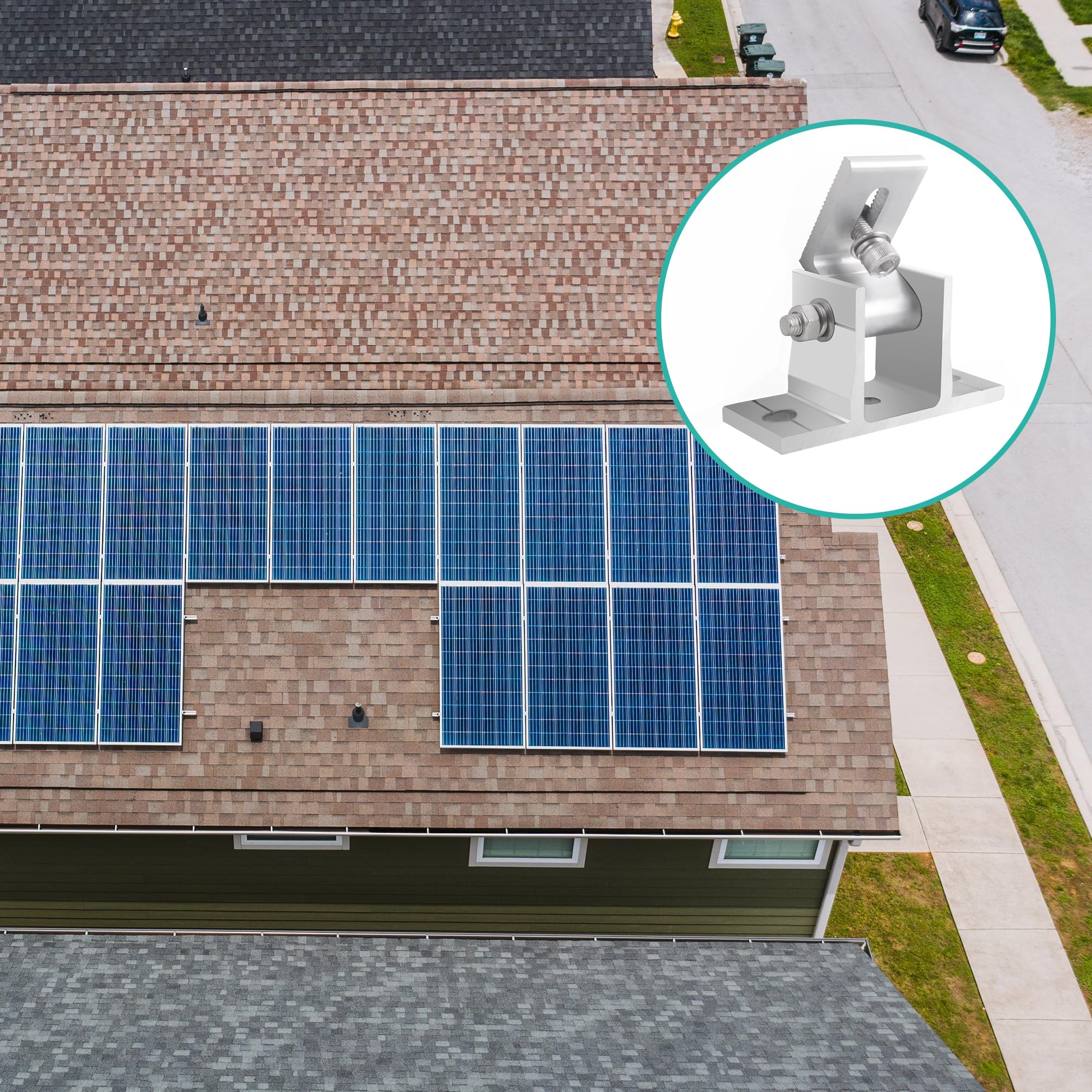 Staffe Pannelli Fotovoltaici Regolabili 0-60° per Camper Barca Tetto