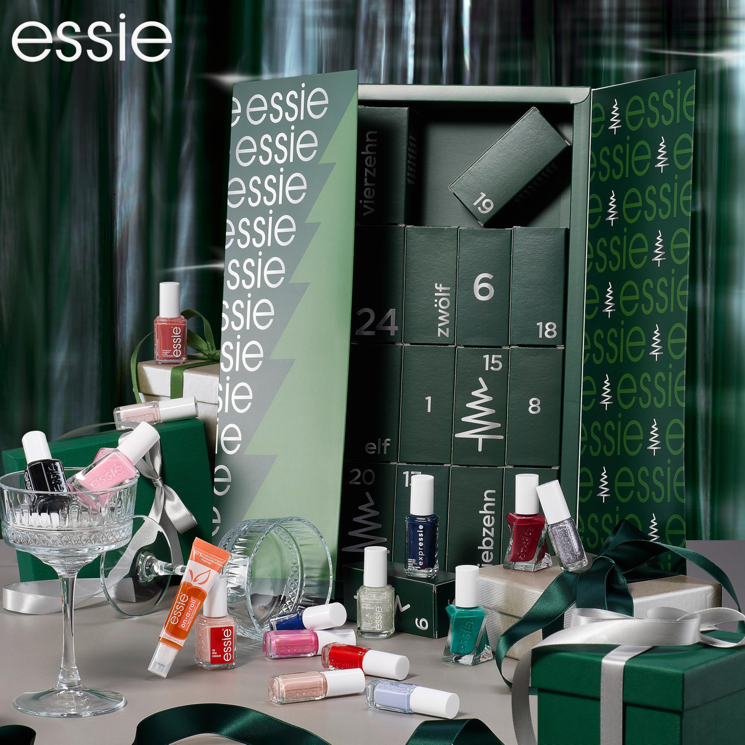 essie Adventskalender mit exklusiven Shades aus den USA, Nagellack und Nagelpflege, 24 Türchen