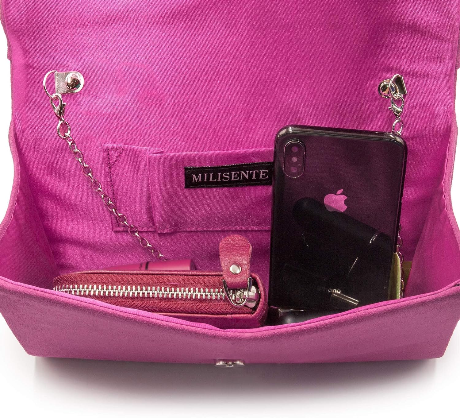 Milisente Evening Bag for Women, Suede Envelope Evening Purses Crossbody Shoulder Clutch Bag