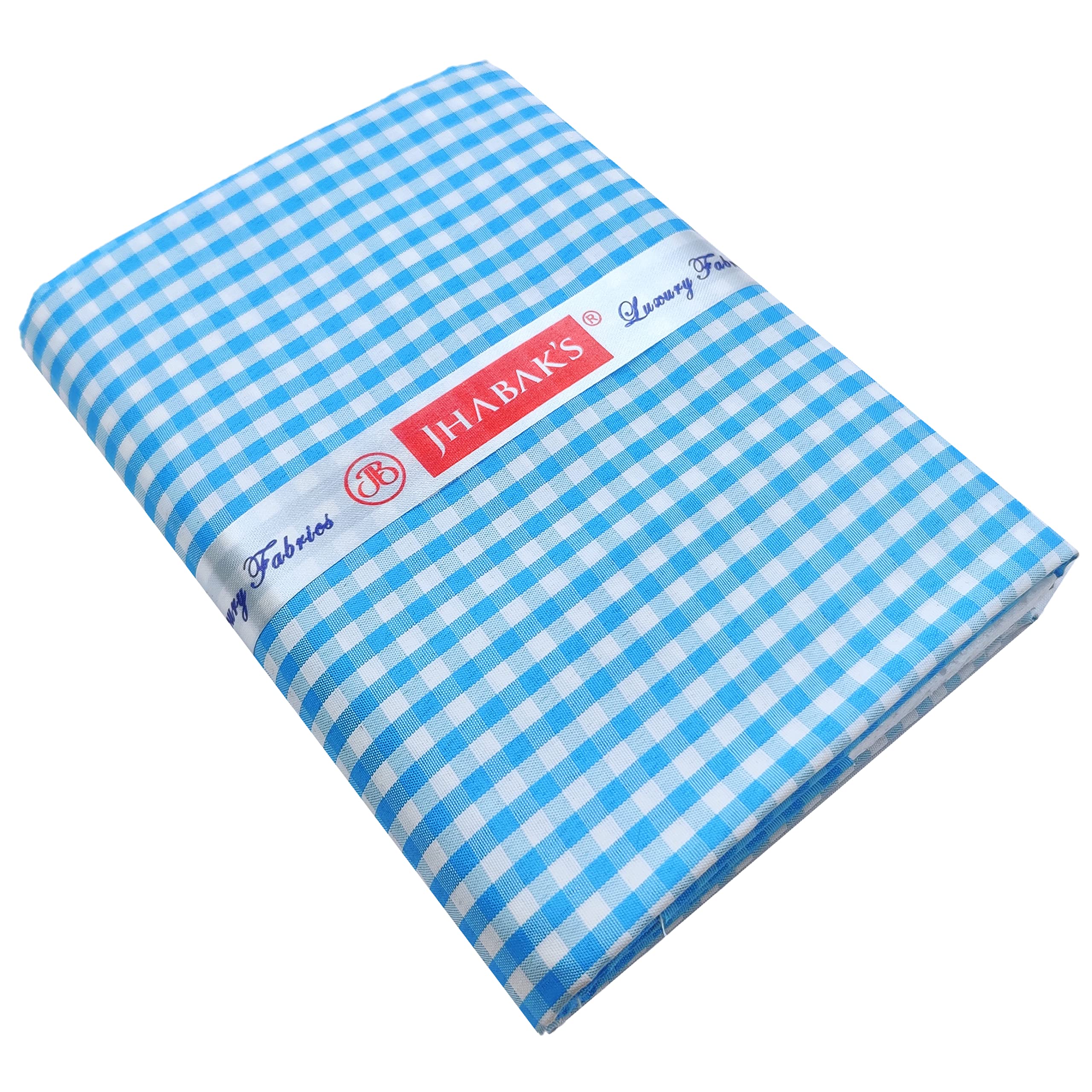 JHABAK'S Unstitched Polyester Checkered Shirt & Trouser Fabric - 2.25 mtr Shirt Cloth - 1.20 mtr Pant Piece 1