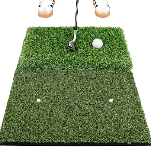 Premium Golf Hitting Mat, 10mm Foam Padding with Rubber Backing Golf Mat, Golf Practice Mat for Indoor and Outdoor Training