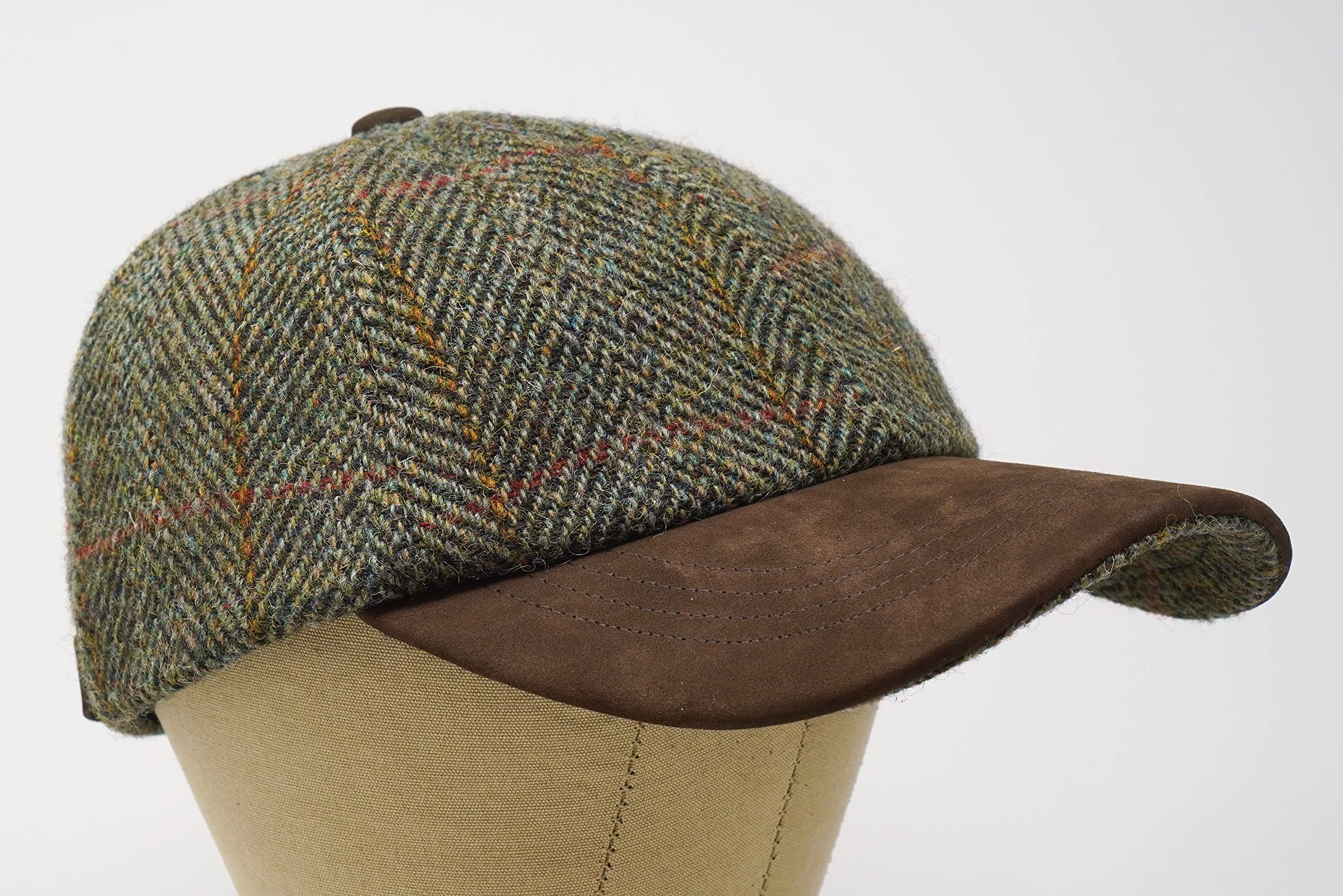 Borges & Scott Berretto da Baseball Munro - 100% Lana - Harris Tweed – Visiera in Nubuck