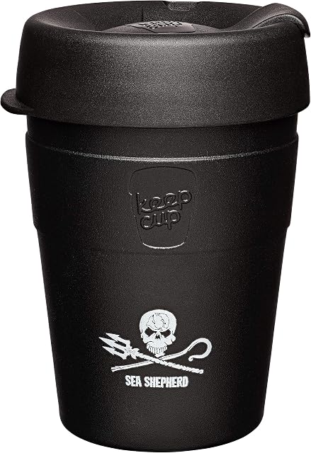 KeepCup Thermal Reusable Stainless Steel Coffee Cup | Travel Mug with Leakproof Lid, Vacuum Seal, BPA Free, Barista Grade | Medium | 12oz / 340ml | Sea Shepherd