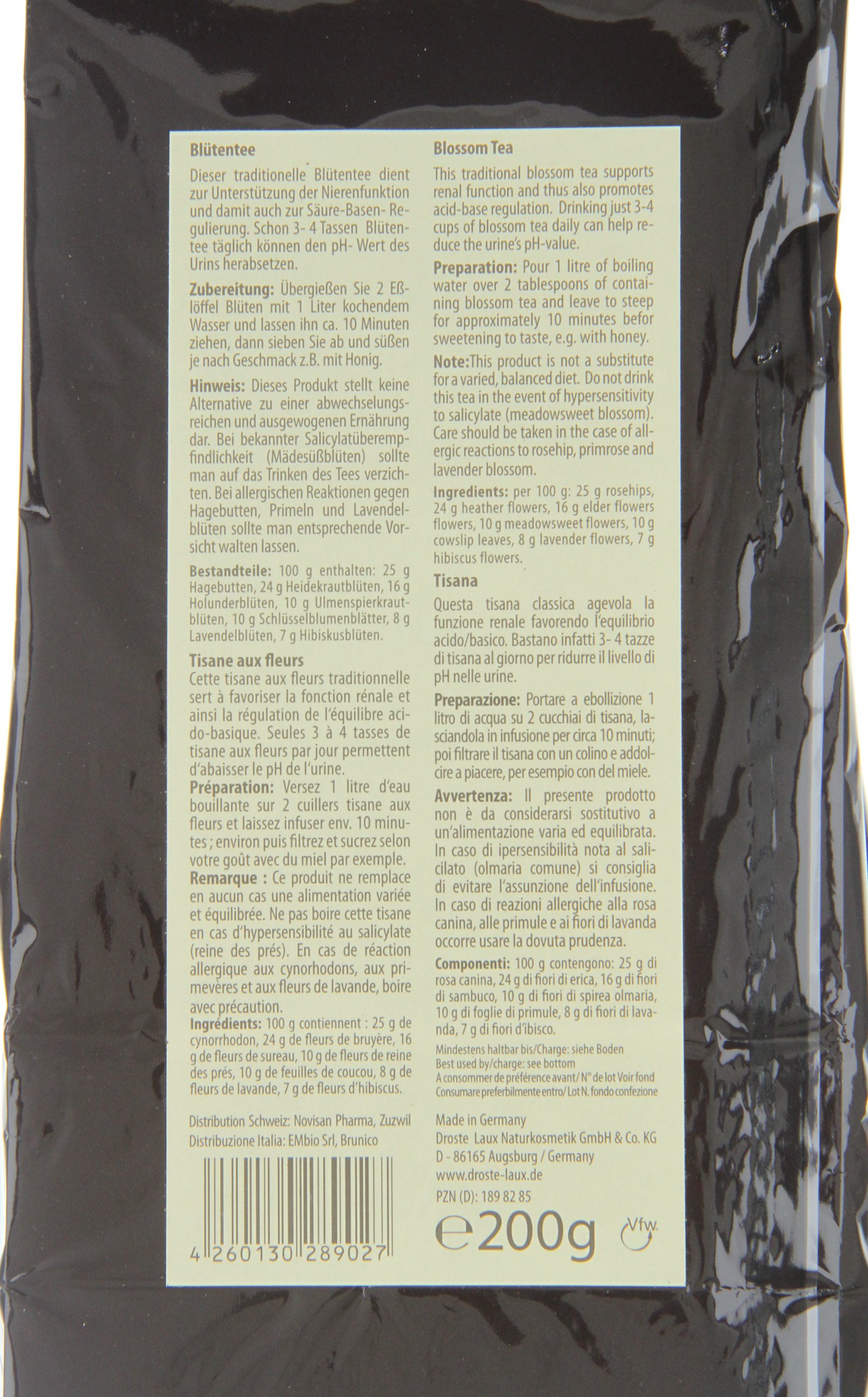 Droste-Laux Entsäuerungstee mit 7 Blüten Refill 200 g (Blütentee, Refill, Tee) 120400