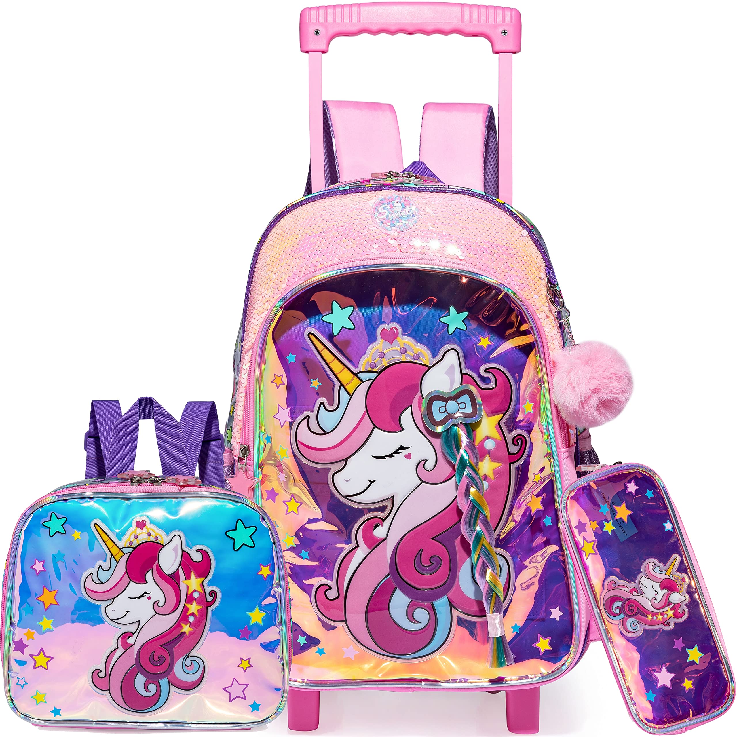Buy Unicorn Rolling Backpack for Girls Backpacks on Wheels for