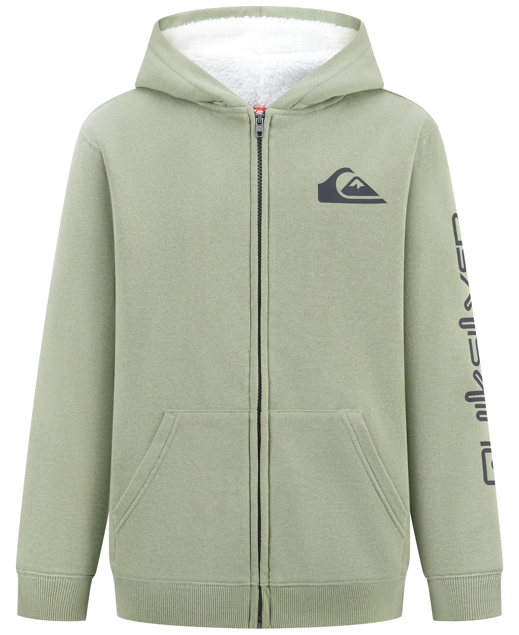 Quiksilver Boys Sea Spray ' Full-Zip Sherpa Lined Fleece Hoodie Sweatshirt Hoodie, 10-12