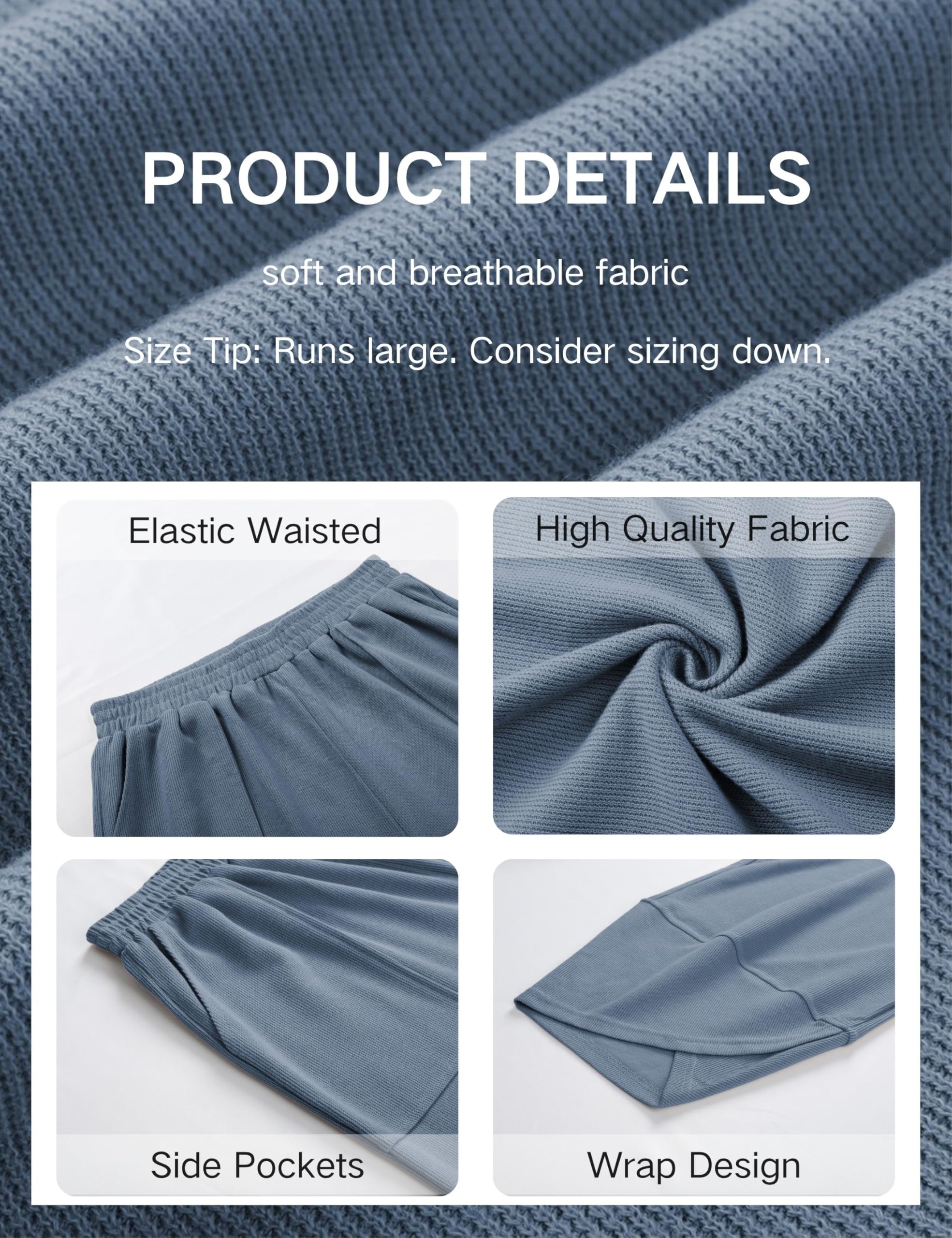 Xiaoxuemeng Womens Baggy Wide Leg Pants Casual Elastic Waisted Palazzo Harem Pants with Pockets