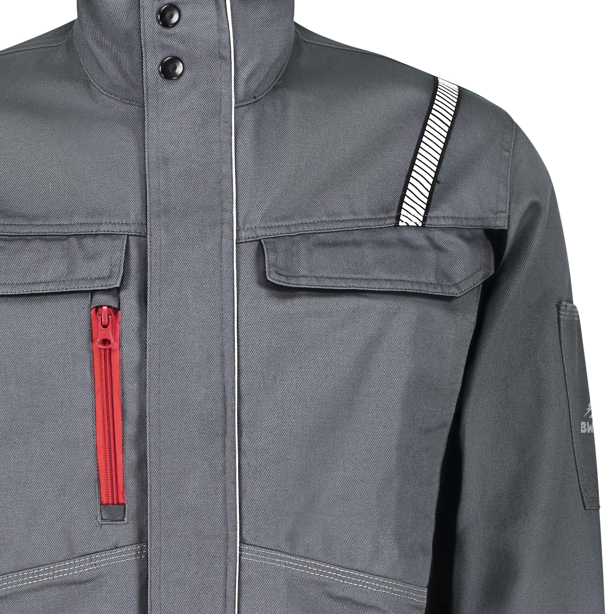BWOLF Veste de travail Raptor 100% coton - Pour homme - Multifonctionnelle - Avec poches multifonctions - Bandes réfléchissantes