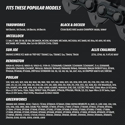 Miniatura 6 de Cadena de motosierra de 18 pulgadas, paso LP de 38", calibre de 0.050", 62 eslabones de transmisión, compatible con DEWALT DCCS672B, Craftsman,