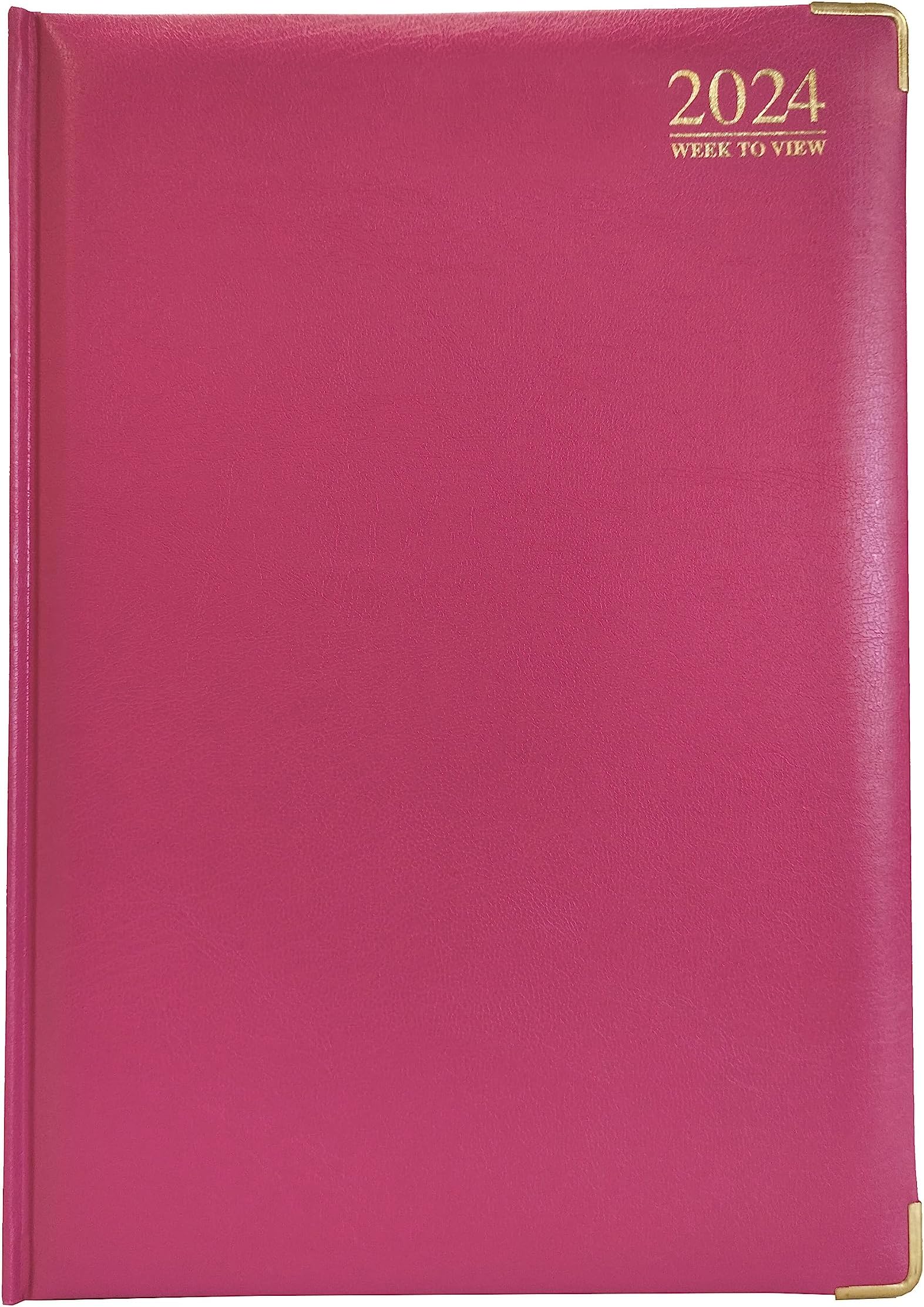 G4GADGET Luxury 2024 A5 Pink Day A Page Diary Padded Front & Hardback ...