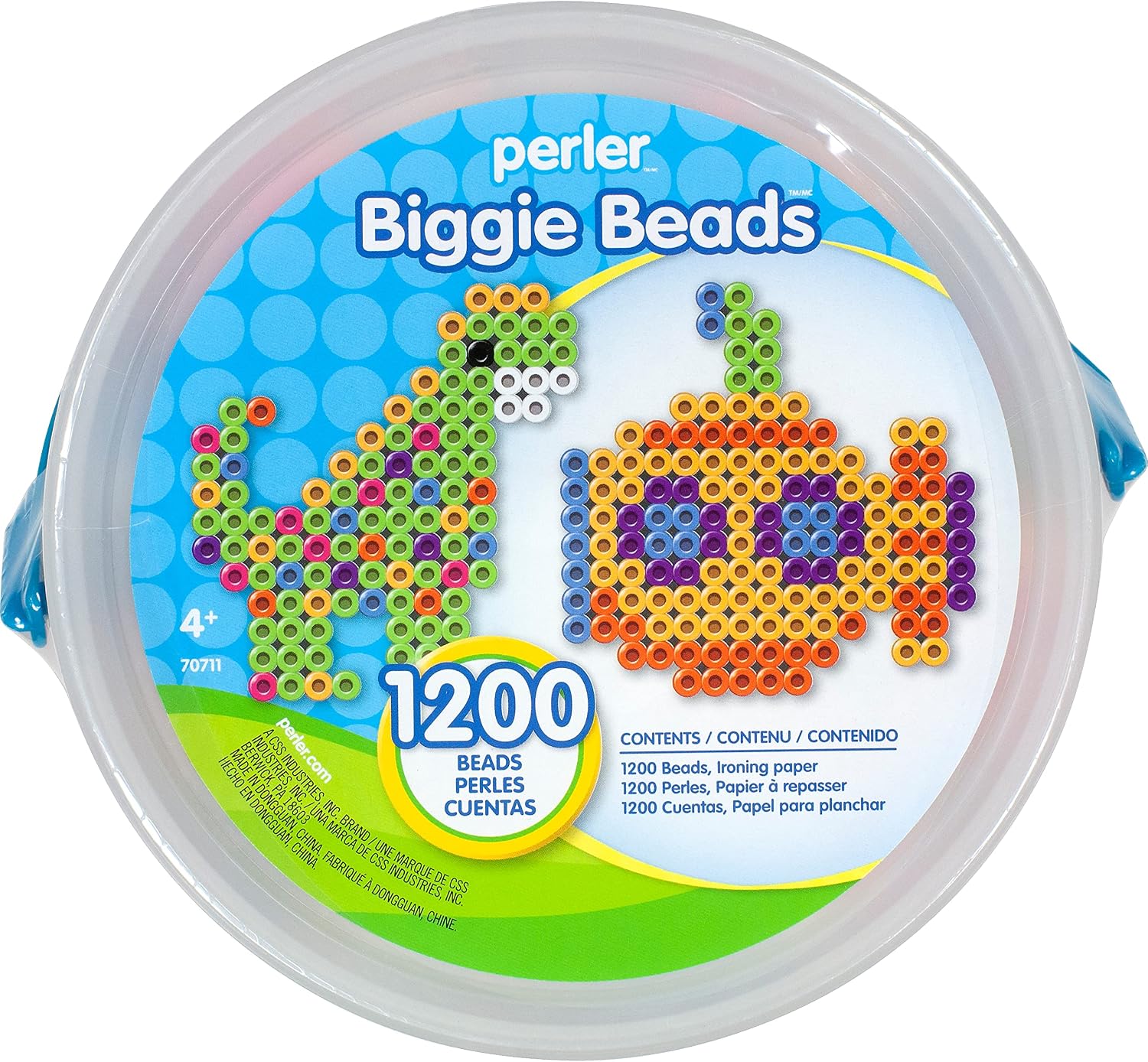 Perler 439458 BIGGIE Beads 1,200/Pkg, Assorted Colors