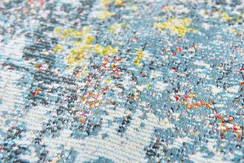 Miniatura 10 de Unique Loom Baracoa Collection Alfombra de área Alamar, alfombra de 2 pies 2 pulgadas x 6 pies 1 pulgada, azuloliva