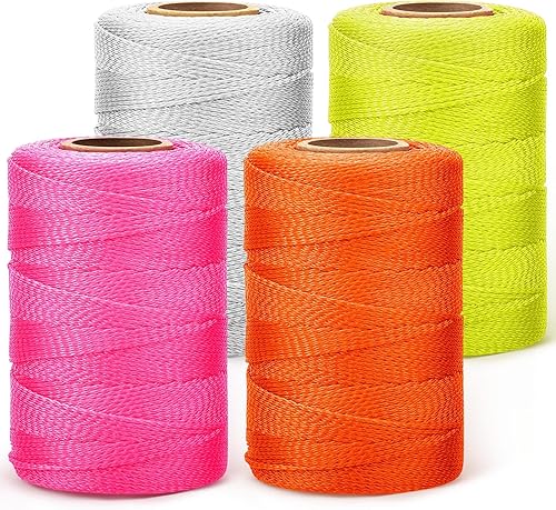 Miniatura 28 de Amylove Cuerda de 4 rollos de cuerda de nailon trenzado, diseño de señuelo, líneas trenzadas de mampostería para trabajos de mampostería, proyectos