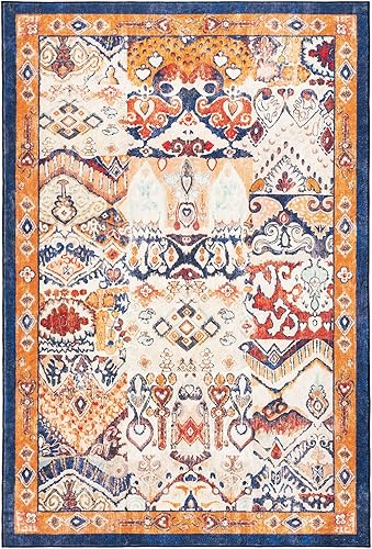 Miniatura 293 de Phantoscope Vintage Collection - Alfombra de área de 8 x 10 pies, alfombra grande para sala de estar, lavable, bohemio, antideslizante