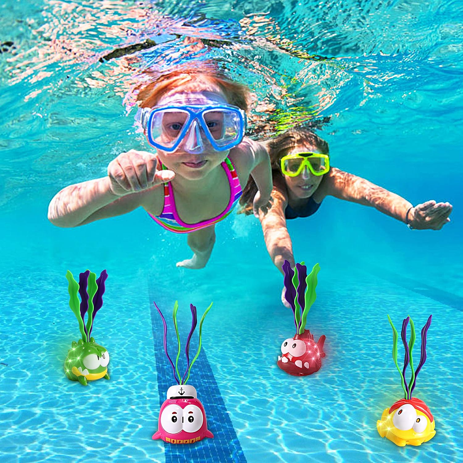 JOYIN Light-up Diving Pool Toys Set, 6 Packs of Diving Toy Animals, Pool Party Games, Underwater Sinking Swimming Pool Toy for Kids : Toys & Games