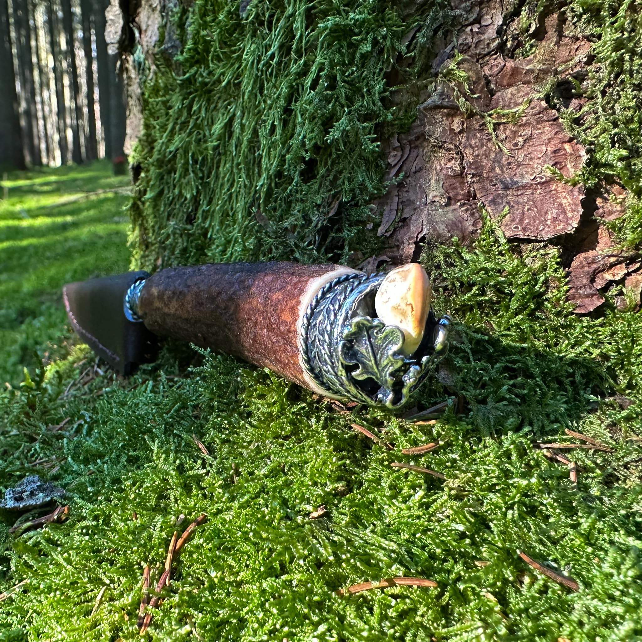 Almbock Trachtenmesser und Hirschhorn-Flaschenöffner - Jagdmesser mit Gamskrucke, REH-Krone oder Hirschhorn-Griff mit Bayernwappen, Grandl oder Wildschein-Kappe