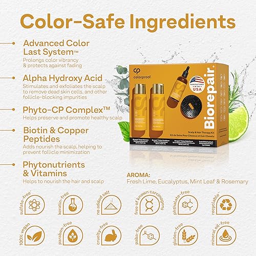 Miniatura 3 de Colorproof Biorepair - Kit de terapia para el cuero cabelludo grueso y el cabello, incluye champú (8.5 onzas líquidas) y acondicionador (8.5 onzas