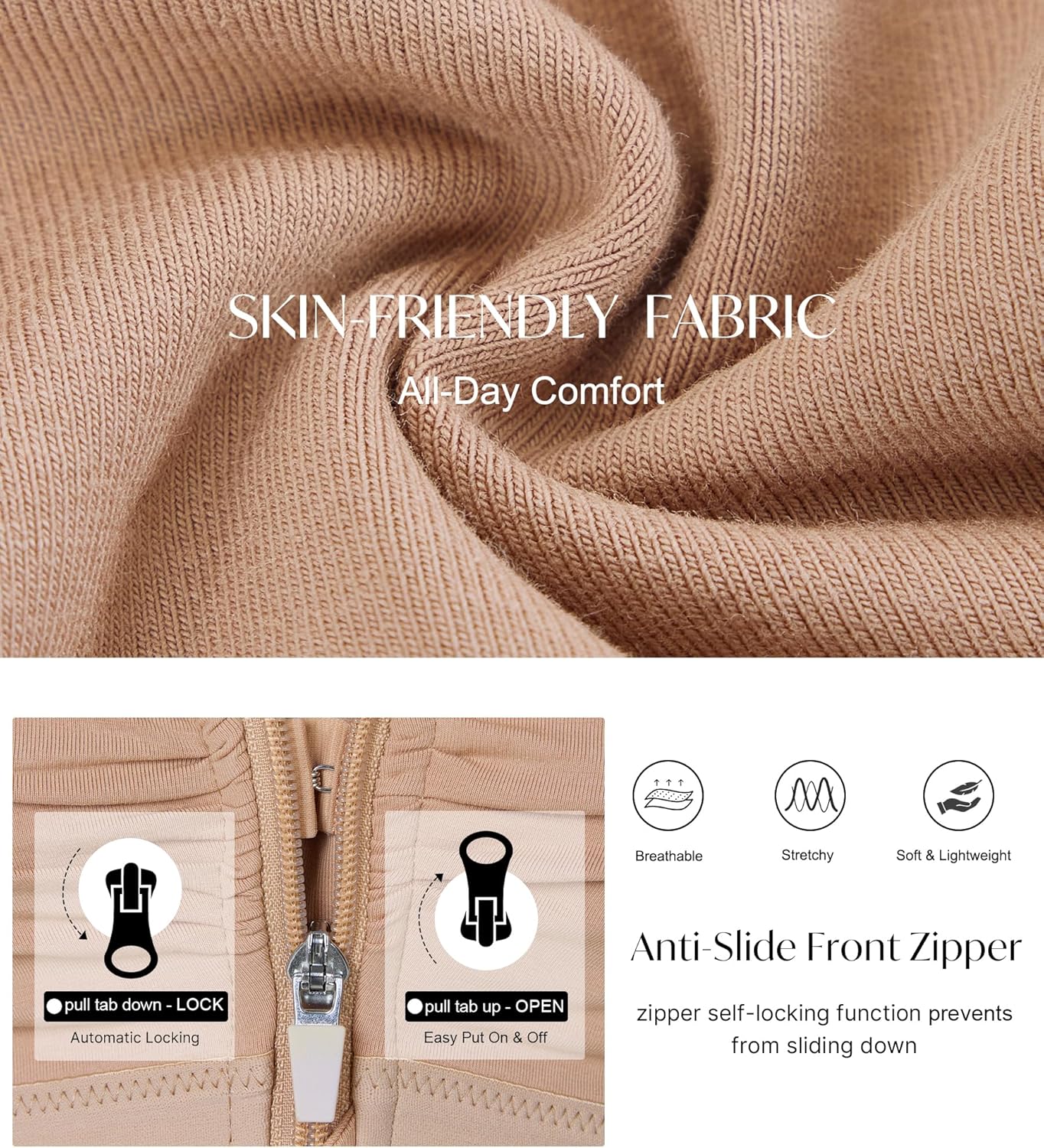 CYDREAM Zip Front Bra for Women Wireless Full Coverage Comfort Everyday Post Surgery Compression Bras Adjustable Straps - Image 4