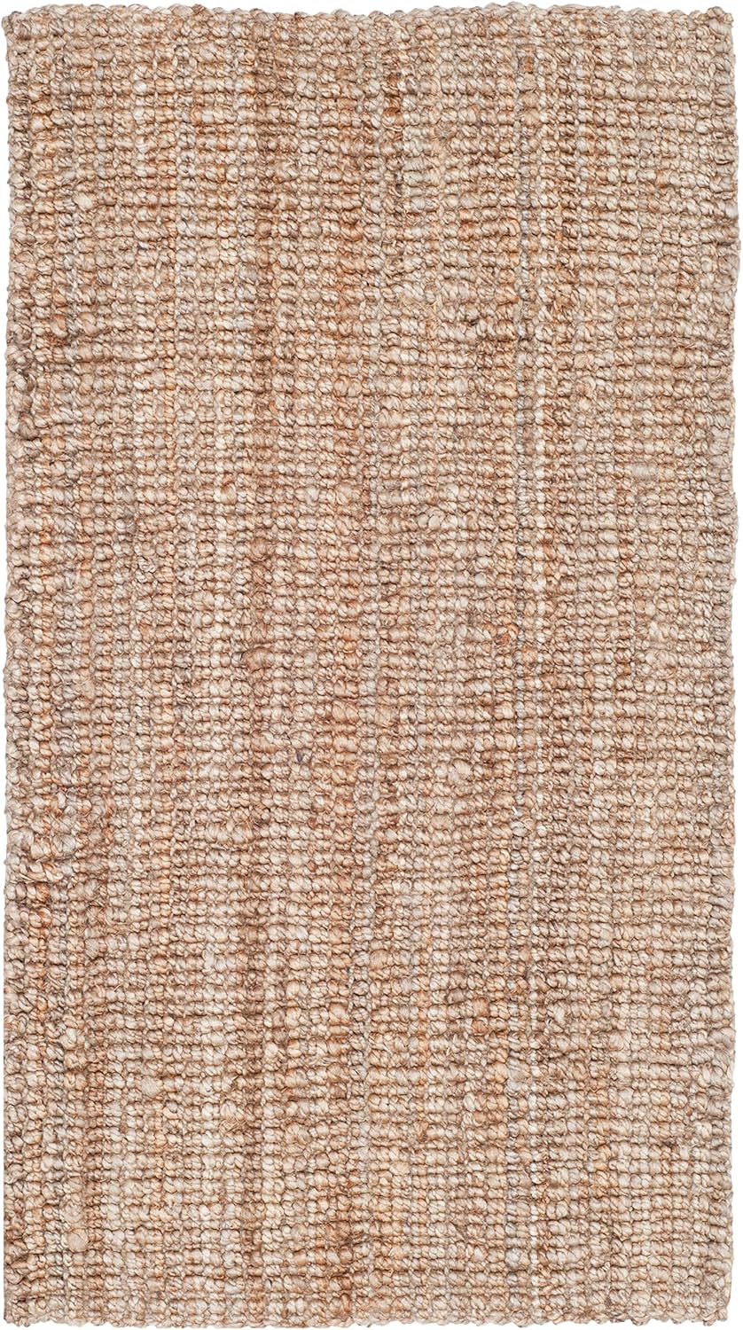 SAFAVIEH Natural Fiber Collection Runner Rug - 2' x 14', Natural Brown, Handmade Jute, Farmhouse Style, Chunky Textured Thick Pile (NF447A)