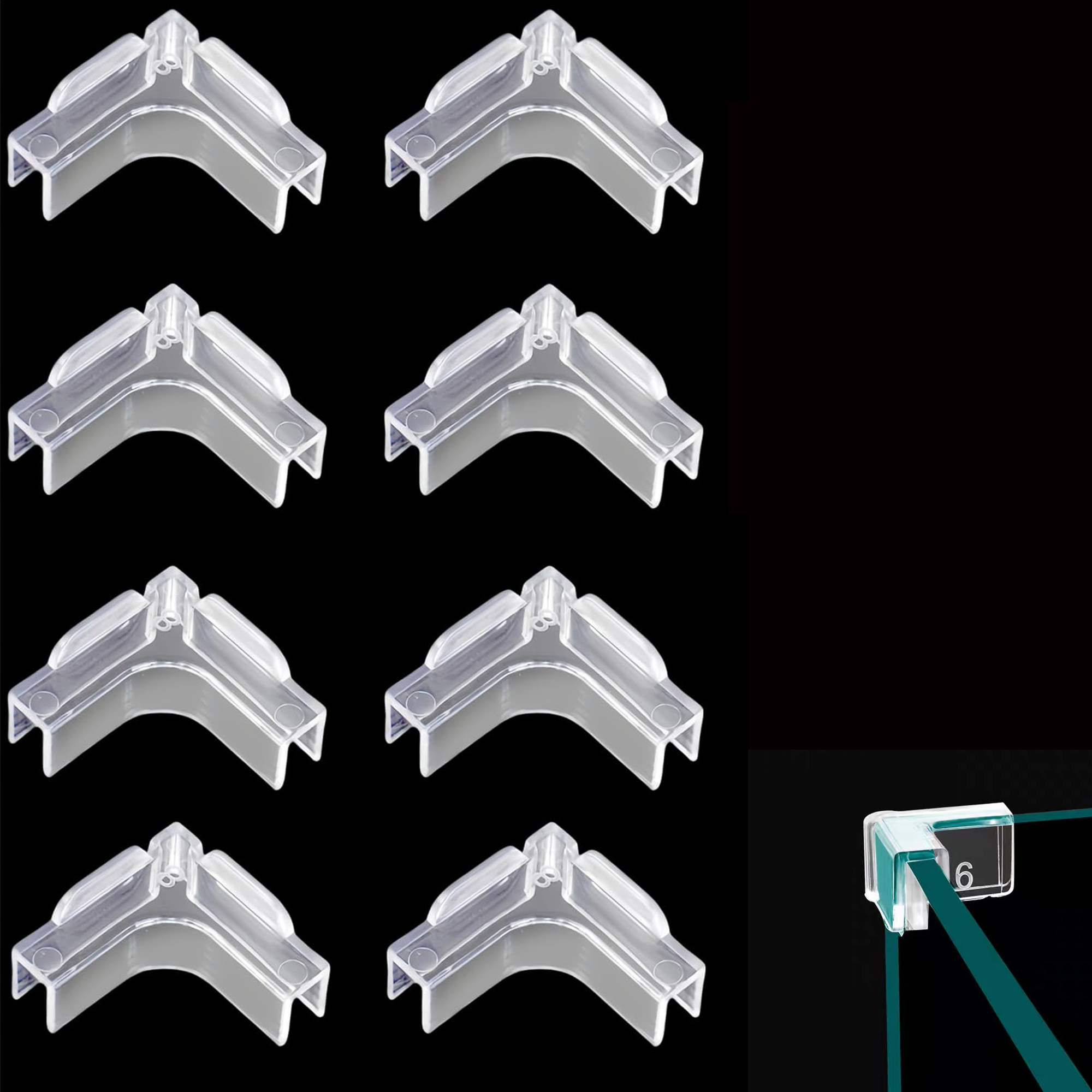 Protezioni Bordi Acquario 8 Pezzi - Vetro/Acrilico 6mm, Antiu Rto Trasparenti - Foto 8