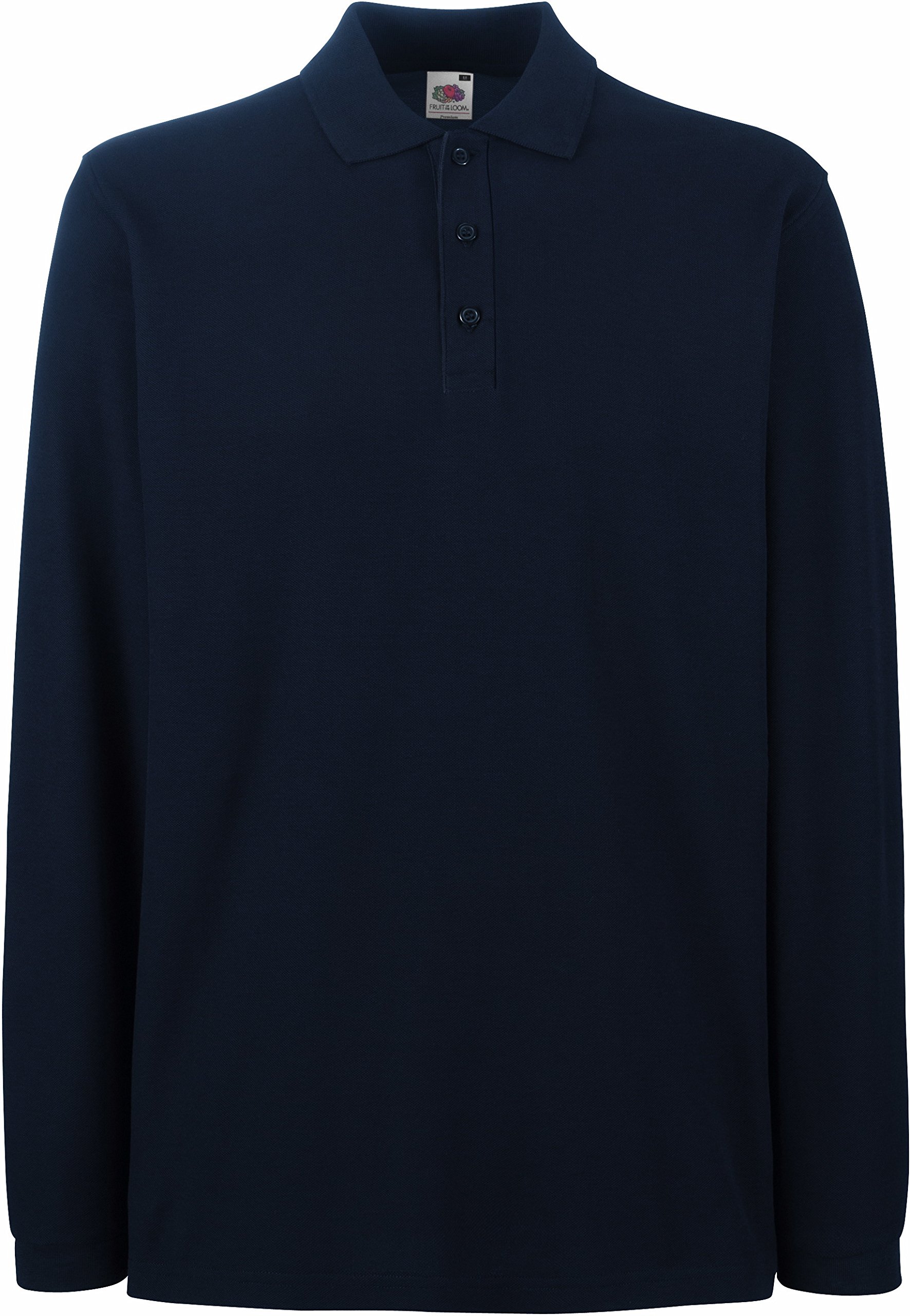 Fruit of The Loom Premium Long Sleeve Polo Deep Navy M