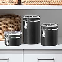 Vista 50 de Frasco hermético Oggi de acero inoxidable con tapa transparente y cierre de sujeción, Plateado